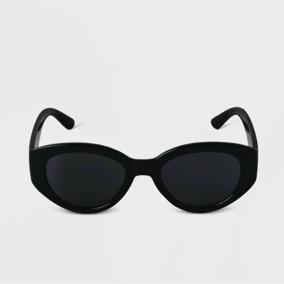 Women's Plastic Oval Sunglasses - A New Day™ Black - Picture 6 of 8